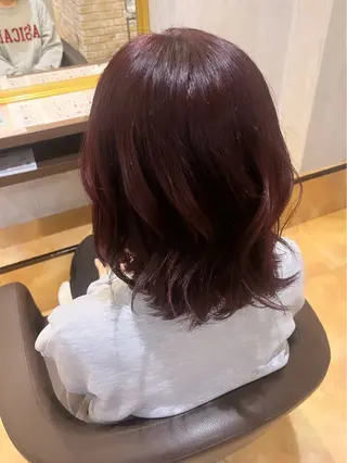 ミディアム カラー yui🥀/ボブ /ブリーチなしカラーのヘアスタイル