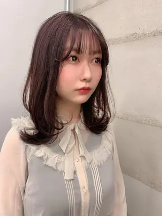 ミディアム カラー 透明感カラー✂︎ /縮毛矯正/YUKAのヘアスタイル