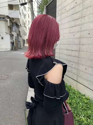 ミディアム ✨色持ちの良い艶 カラー✨蟹江真世のヘアスタイル
