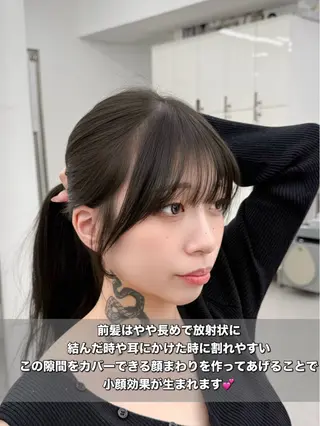 セミロング 割れない顔まわり× 小顔補正レイヤー難波のヘアスタイル