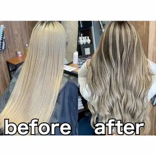 ロング カラー Lull1人美容室 バレイヤージュのヘアスタイル
