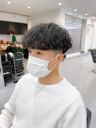 ショート パーマ メンズ メンズパーマ タカキリョウのヘアスタイル