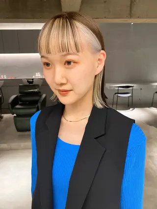 セミロング カラー 宮川 日菜子のヘアスタイル