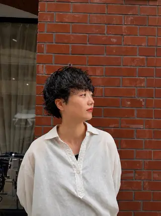 ショート パーマ 保坂 駿太郎のヘアスタイル