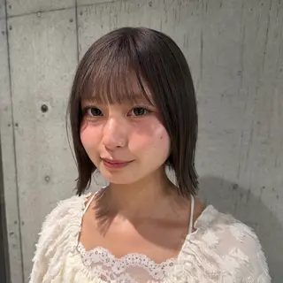 ミディアム カラー ヘアアレンジ 垢抜けボブ×透明 感カラーリクト💥のヘアスタイル