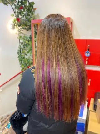 ロング ゆぴ☾‪/推しカラー /ハイトーンのヘアスタイル