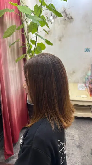 カラー ふたつやゆら🤎ྀི カラー、縮毛矯正のヘアスタイル