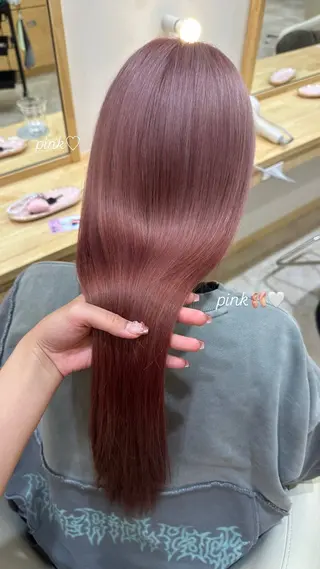 ロング カラー 淡い暖色カラー🩰 girly ♡ ノアのヘアスタイル