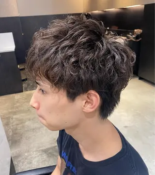 パーマ ヘアアレンジ メンズ 新宿⌇韓国風ヘア ⌇透明感カラーのヘアスタイル