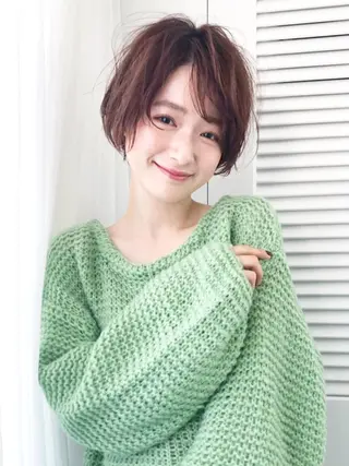ショート カラー パーマ ヘアアレンジ ITbyALBUM 中野店のヘアスタイル