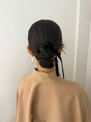 セミロング ヘアアレンジ 卒業式お呼ばれ🕊️ ヘアセット✴︎ミキのヘアスタイル