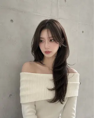 セミロング カラー ヘアアレンジ 🌫️大人韓国ヘア 🌫️naoyaのヘアスタイル