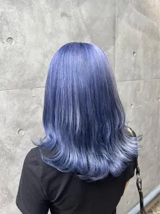 ミディアム カラー パーマ ヘアアレンジ メンズ キッズ ネイル マツエク・マツパ アイブロウ 🐺ウルフ×ハイトー ン🖤Yukinoのヘアスタイル