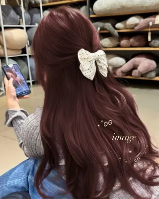 カラー girlな暖色ヘア 🪽🫧ハルナ🎀のヘアスタイル