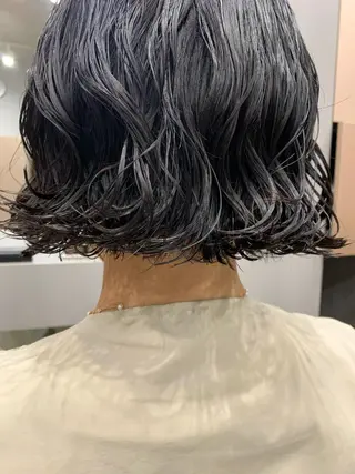 ショート カラー パーマ ボブパーマコテ巻き風 パーマNo1深江秀平のヘアスタイル