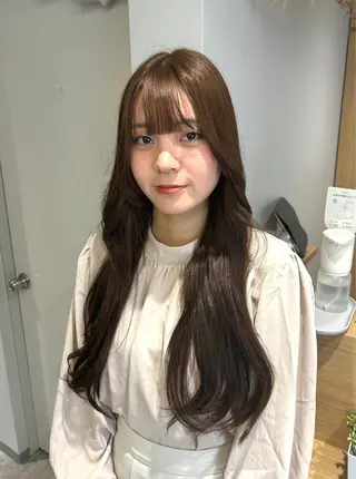 ロング カラー 韓国ヘア×レイヤー カット/上田丈也のヘアスタイル