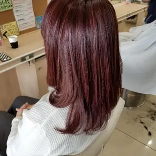 セミロング カラー 山内 佐江子のヘアスタイル