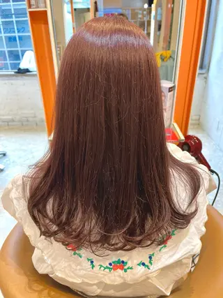 セミロング カラー うしだ かおるのヘアスタイル