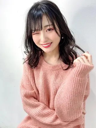 ミディアム カラー 美谷添(ミヤゾエ) まどか大人ヘアサロンのヘアスタイル