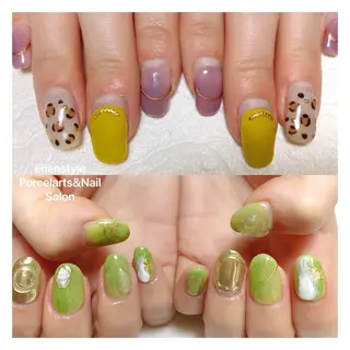 ミディアム ネイル 🐾enen style 🐾のネイルデザイン