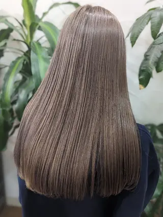 ロング 髪質改善＆白髪ぼかし カラー♡店長みやけ♡のヘアスタイル