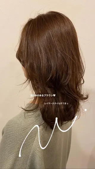 ミディアム カラー ダメージレスサロン✨ kayo🌱のヘアスタイル