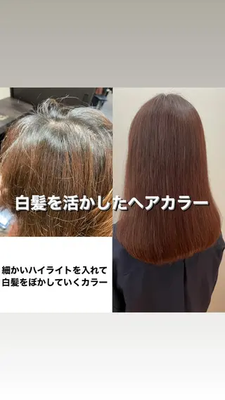 セミロング カラー ショート/脱白髪染め ☆宇﨑悠実のヘアスタイル