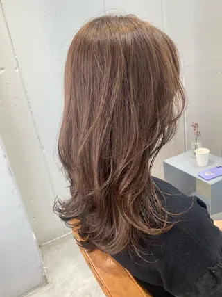 セミロング カラー 似合わせレイヤー 阿波座/ふじむらのヘアスタイル