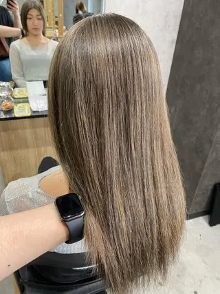 ミディアム カラー 髪質改善/レイヤー カット手塚奨のヘアスタイル