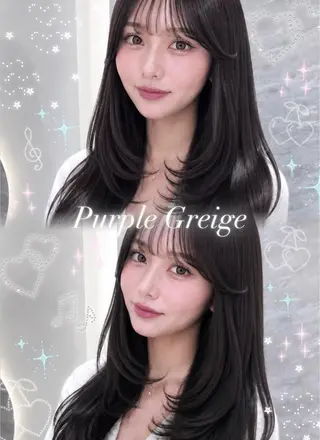 セミロング カラー ヘアアレンジ 🖤kana韓国ヘア 艶髪カラー特化🖤のヘアスタイル