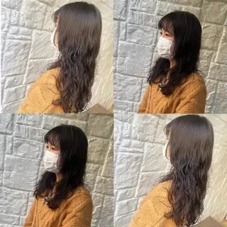 ロング カラー パーマ カジュアルを女っぽく 𝗮𝘆𝗮𝗰𝗼のヘアスタイル