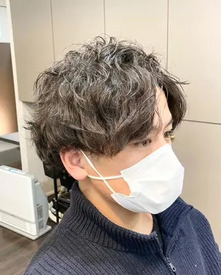 ショート パーマ 藤森 達也のヘアスタイル
