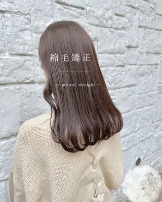 ミディアム カラー パーマ 艶くすみカラー /縮毛/川添桃花のヘアスタイル