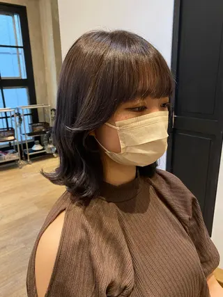 セミロング 新宿/顔周りカット +レイヤー=しずく♩のヘアスタイル