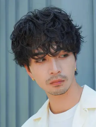 ショート メンズ 湯浅禅也/プードル /波巻きパーマ/栄のヘアスタイル
