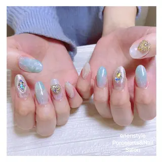 ミディアム ネイル 🐾enen style 🐾のネイルデザイン