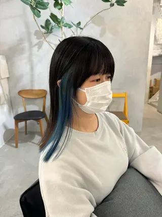 セミロング 新宿/顔周りカット +レイヤー=しずく♩のヘアスタイル