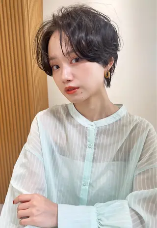 ショート パーマ 【似合わせ・レイヤー ・パーマ】海気のヘアスタイル