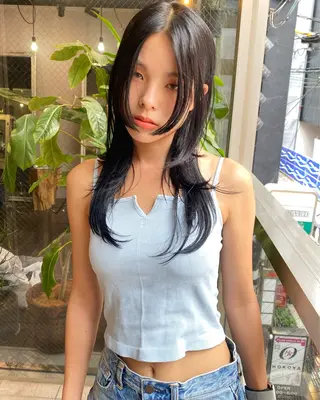 セミロング カラー ヘアアレンジ ウルフカット モデル募集中！ミカのヘアスタイル