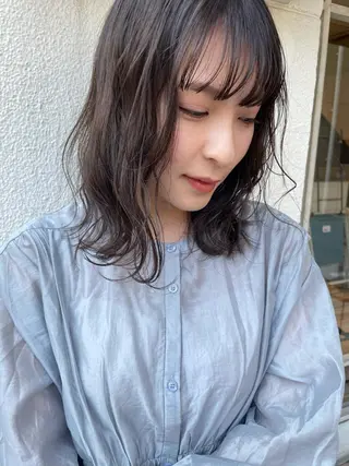 ミディアム カラー 🙃 透明感カラー/ボブのヘアスタイル