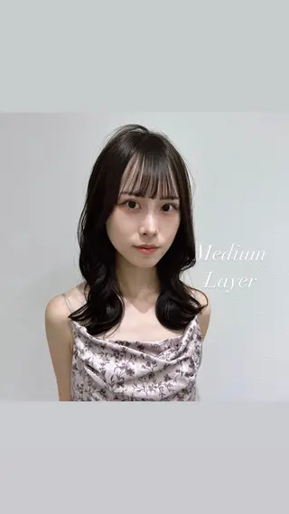 ミディアム 韓国𝐻𝑎𝑖𝑟 🇰🇷🖤ハラのヘアスタイル