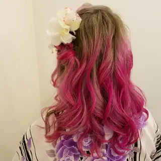 セミロング ヘアアレンジ カラー 美谷添(ミヤゾエ) まどか大人ヘアサロンのヘアスタイル