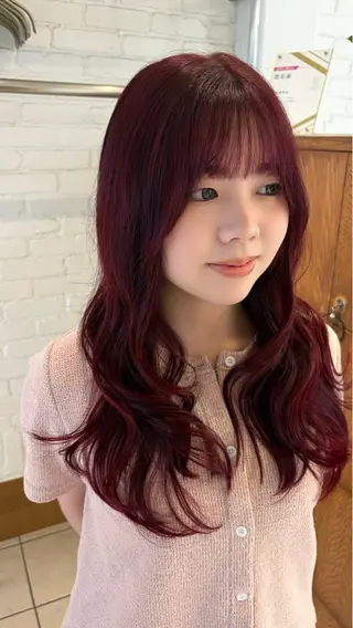 セミロング カラー 🩰韓国レイヤー🩷 艶カラー🌷小栁歩美のヘアスタイル