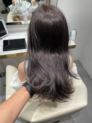 セミロング カラー レイヤーカット/透明 感カラー🐬永井瑠栞のヘアスタイル