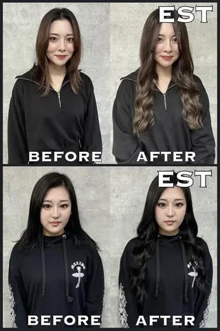 ロング メンズ ヘアアレンジ カラー エクステ MORI エクステMARIKAのヘアスタイル