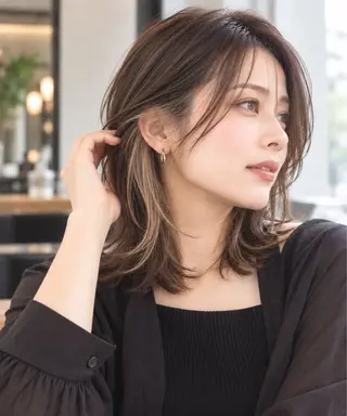 ミディアム カラー 西山竜一 /垢抜け大人髪のヘアスタイル