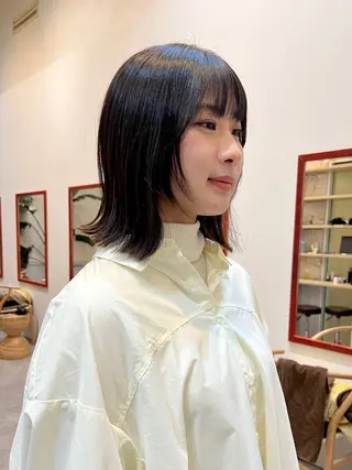 ミディアム カラー ショート& パーマ　坂本のヘアスタイル