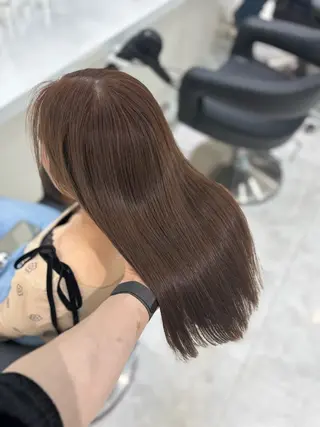 ロング カラー 流行りの透明感カラー ×縮毛矯正🤍ユウのヘアスタイル