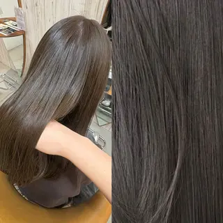 ロング オリーブベージュ/ボ ブレイヤーたまき🧡のヘアスタイル
