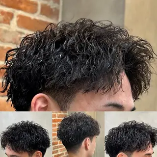 ショート パーマ メンズ トミモト アユムのヘアスタイル